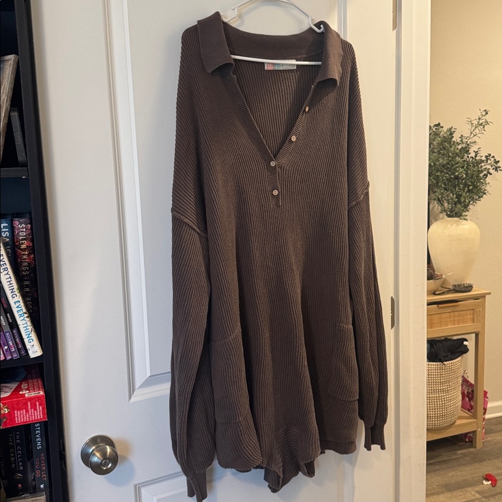 Brown Ribbed free people beach